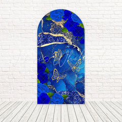 Blue Marble Rose Chic Arch Backdrop For Sophisticated Occasions
