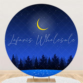 Lofaris Blue Night Sky And Moon Round Backdrop For Birthday