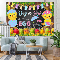 Lofaris Blue Pink And Yellow Easter Theme Baby Shower Backdrop