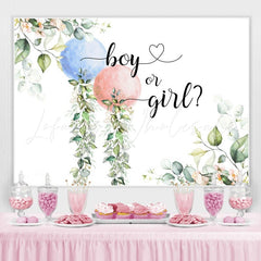 Lofaris Blue Pink Balloons Green Theme Baby Shower Backdrop