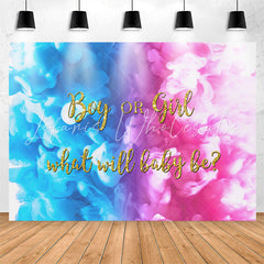 Lofaris Blue Pink Inks Baby Or Girl Gender Reveal Backdrop