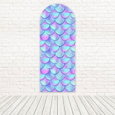 Blue Pink Mermaid Scales Ocean Fantasy Celebration Arch Backdrop