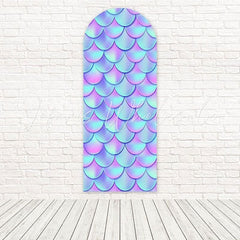 Blue Pink Mermaid Scales Ocean Fantasy Celebration Arch Backdrop