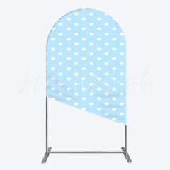 Blue Polka Dot Arch Backdrop for Baby Shower Theme
