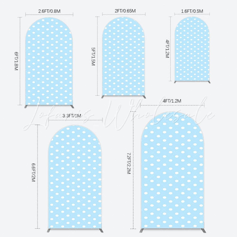 Blue Polka Dot Arch Backdrop for Baby Shower Theme