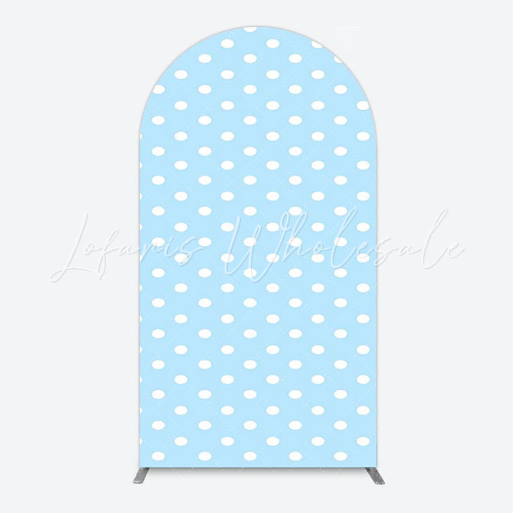 Blue Polka Dot Arch Backdrop for Baby Shower Theme