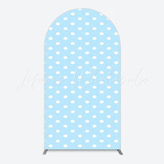 Blue Polka Dot Arch Backdrop for Baby Shower Theme