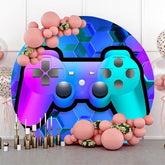 Lofaris Blue Purple Future Sense Gamepad Round Backdrop