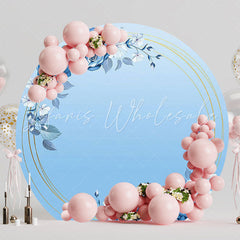 Blue Roses Round Backdrop for Elegant Celebration