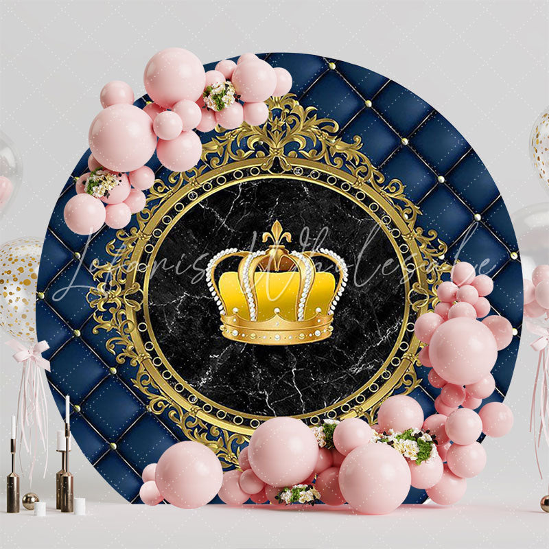 Blue Royalty Elegant Round Backdrop for Royalty Themed Event