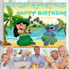 Lofaris BLue Sea Tropical Beach Cartoon Theme Birthday Backdrop