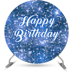 Lofaris Blue Sequin Bokeh Sparkling Round Birthday Backdrop