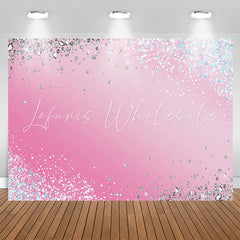 Lofaris Blue Silver Diamond Sparkling Pink Backdrop For Party