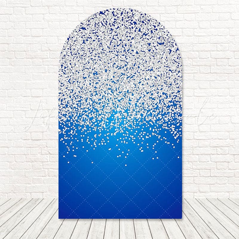 Blue Silver Glitter Arch Backdrop for Stunning and Elegant Party Decor