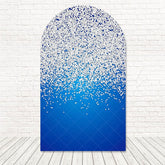 Blue Silver Glitter Arch Backdrop for Stunning and Elegant Party Decor