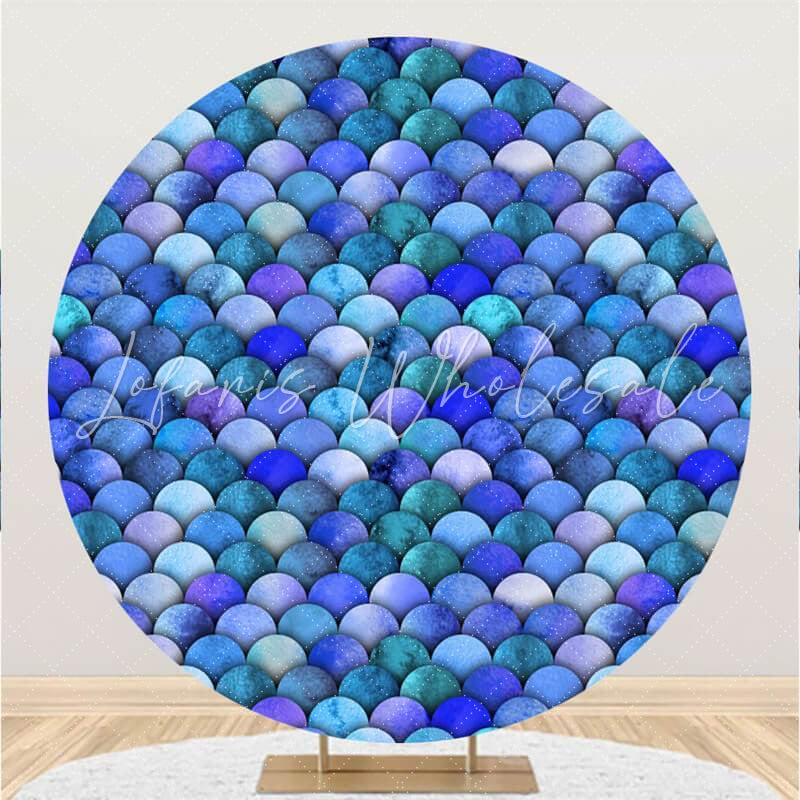 Lofaris Blue Simple Circle Baby Shower Backdrop Decoration
