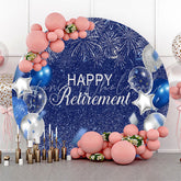 Lofaris Blue Sky Balloon Sparkling Round Birthday Backdrop