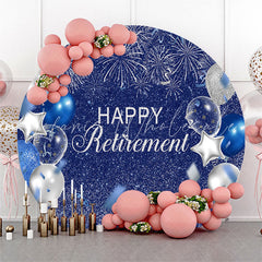 Lofaris Blue Sky Balloon Sparkling Round Birthday Backdrop