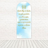 Blue Sky Christening Soft Tone Setting Arch Backdrop For Peaceful Day