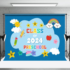 Lofaris Blue Sky Cloud Sun Class Of 2024 Perschool Backdrop