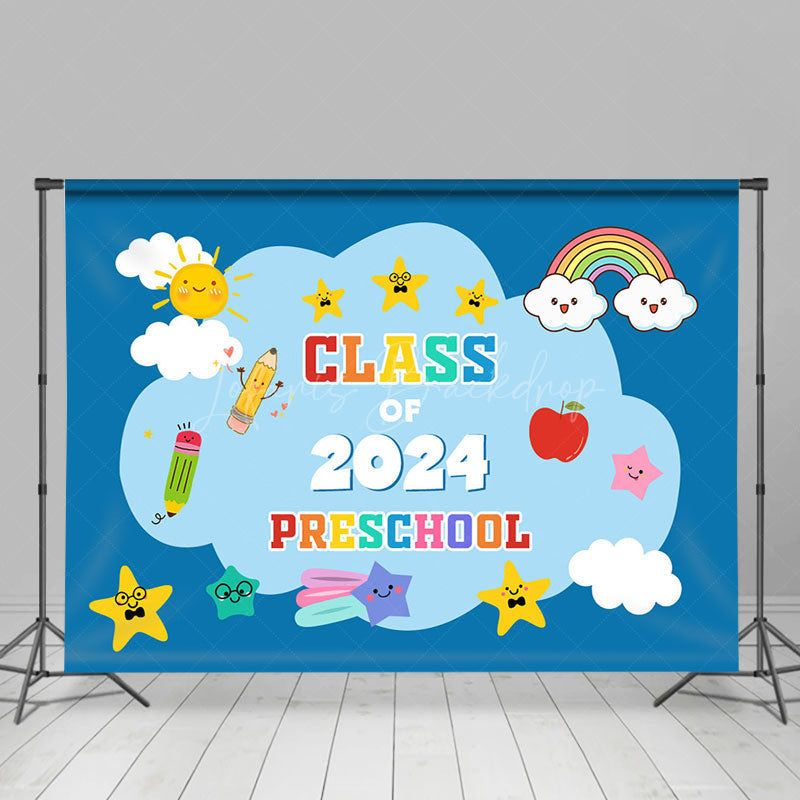 Lofaris Blue Sky Cloud Sun Class Of 2024 Perschool Backdrop