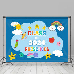 Lofaris Blue Sky Cloud Sun Class Of 2024 Perschool Backdrop