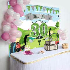 Lofaris Blue Sky Green Golf Field Backdrop For 30th Birthday