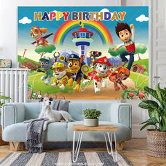Lofaris Blue Sky Puppy Dog Happy Birthday Backdrop For Kids