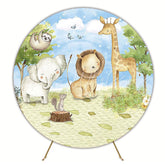 Blue Sky Safari Round Backdrop for Jungle Party