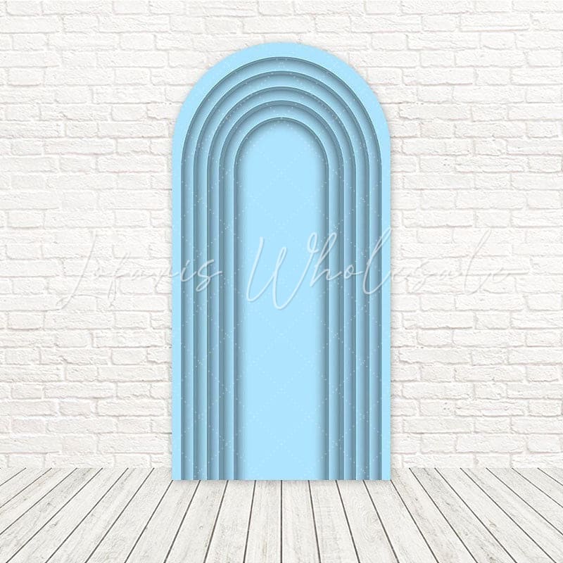Blue Slat Serene Ocean Theme Arch Backdrop For Tranquil Event Vibe