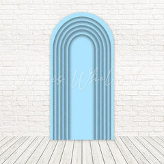 Blue Slat Serene Ocean Theme Arch Backdrop For Tranquil Event Vibe