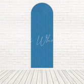 Blue Slatted Arch Backdrop for Elegant and Cool Outdoor Event Themes
