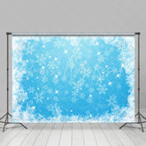Lofaris Blue Snowflake Glitter Winter Christmas Backdrop