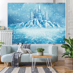 Lofaris Blue Snowmountain With Castle Baby Shower Backdrop