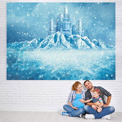 Lofaris Blue Snowmountain With Castle Baby Shower Backdrop