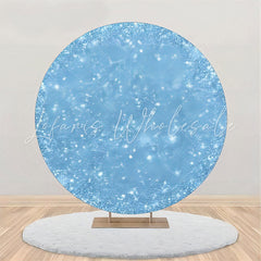 Lofaris Blue Sparkling Simple Sky Round Birthday Backdrop