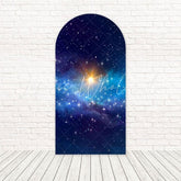 Blue Starry Galaxy Arch Backdrop for Magical and Cosmic Event Themes