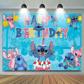 Blue Stitch Backdrop For Boy Birthday Decorations