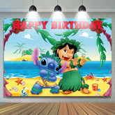 Blue Stitch Lilo Kids Fun Themed Birthday Party Backdrop For Children