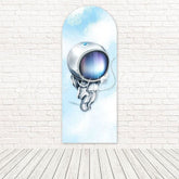 Blue White Astronaut Arch Backdrop For Cosmic Party Decorations