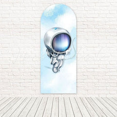 Blue White Astronaut Arch Backdrop For Cosmic Party Decorations