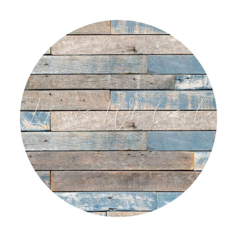 Lofaris Blue Wood Decoration Round Baby Shower Backdrop For Boy