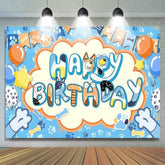 Bluey Cartoon Blue Dog Balloon Paw Birthday Photography Backdrop