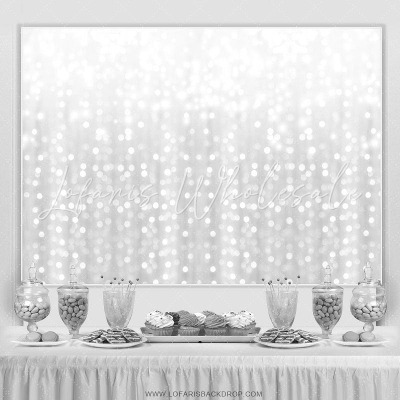 Lofaris Blurry And Silver Glitter Dots Backdrop For Parties