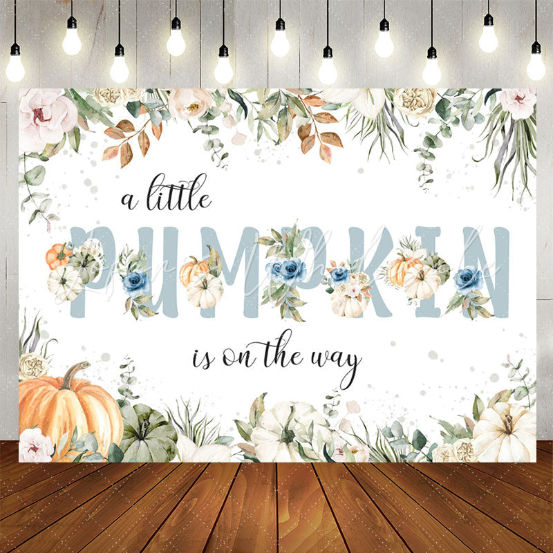 Lofaris Boho Leaves Pumpkin Floral Baby Shower Backdrop