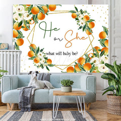 Lofaris Boho Theme White He Or She What Will Baby Be Backdrop
