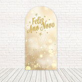 Bokeh Gold New Year Lights Arch Backdrop For Glittering Night