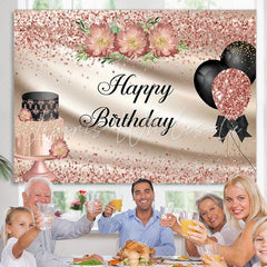Lofaris Bokeh pink balloon birthday cake diy backdrop