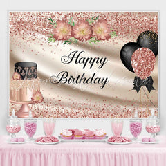 Lofaris Bokeh pink balloon birthday cake diy backdrop