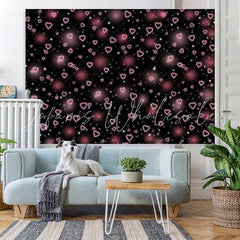 Lofaris Bokeh Pink Light Spot Heart Black Backdrop